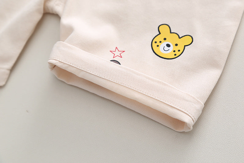 Boys' Summer Casual Suspender Trousers Short Sleeve Suit