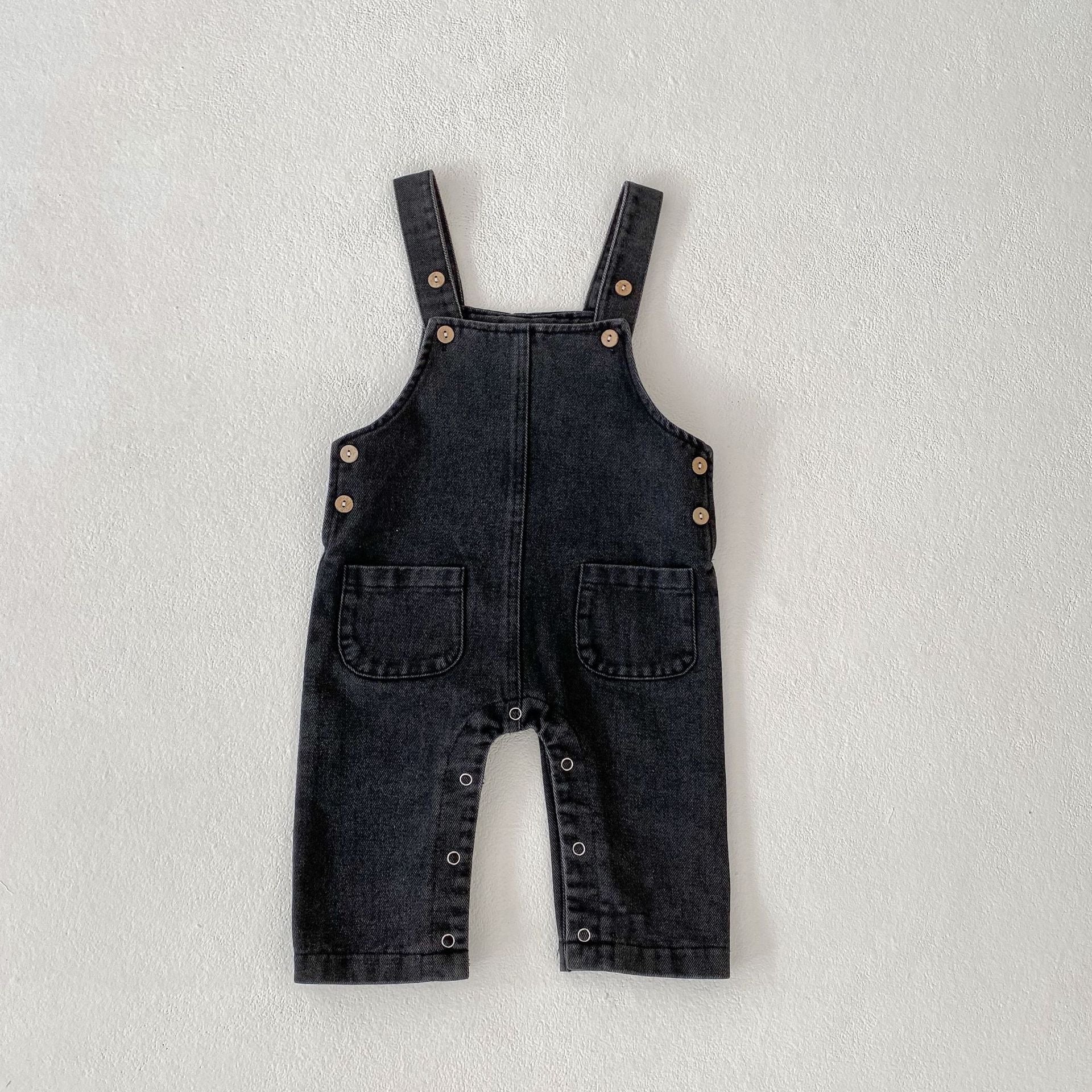 Children's Striped Denim Jumpsuit Two-piece Set