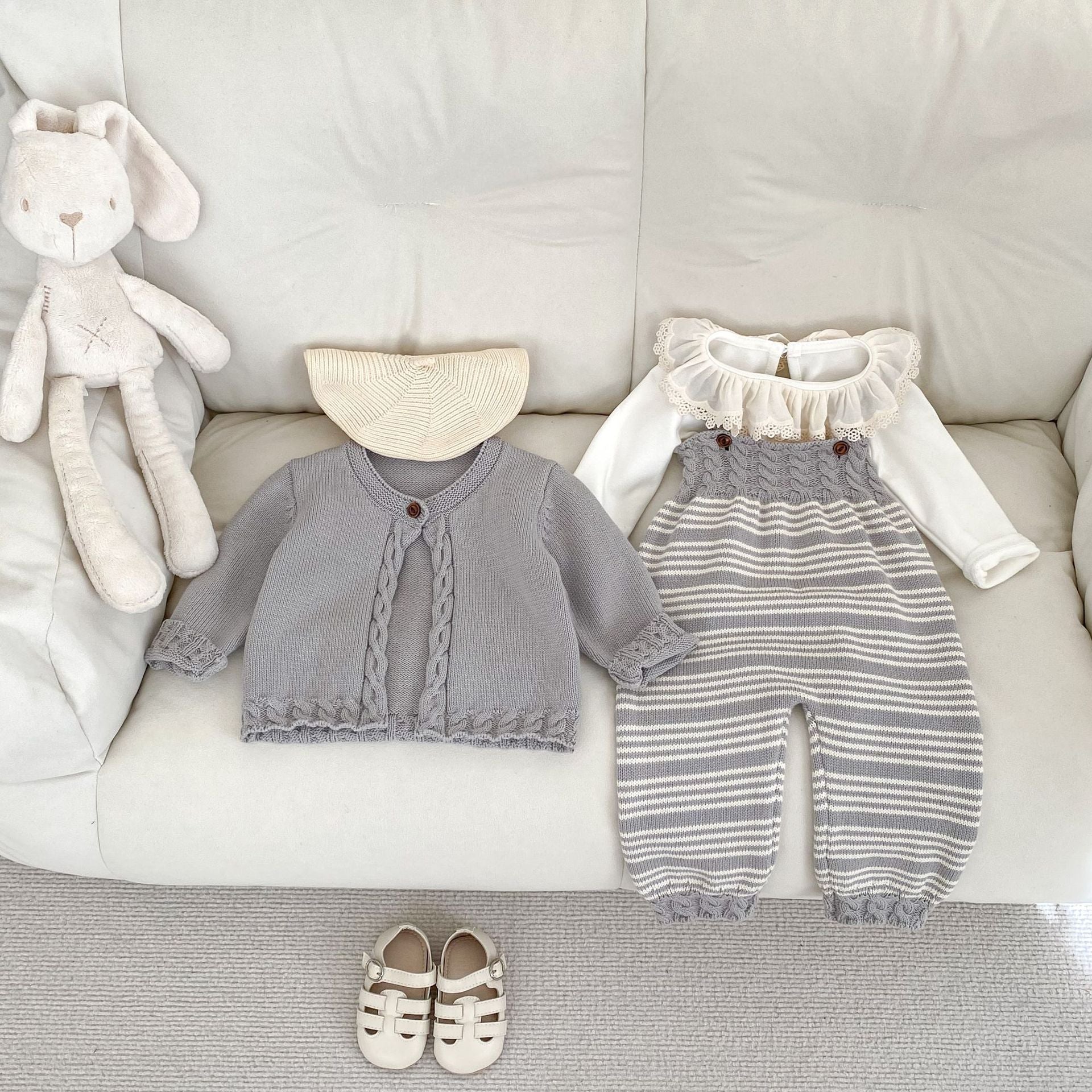 Baby Knitted Sweater Set Three-piece Set