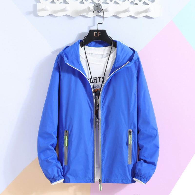 Reflective Zipper Sun Protection Clothes Men's Fishing Clothes