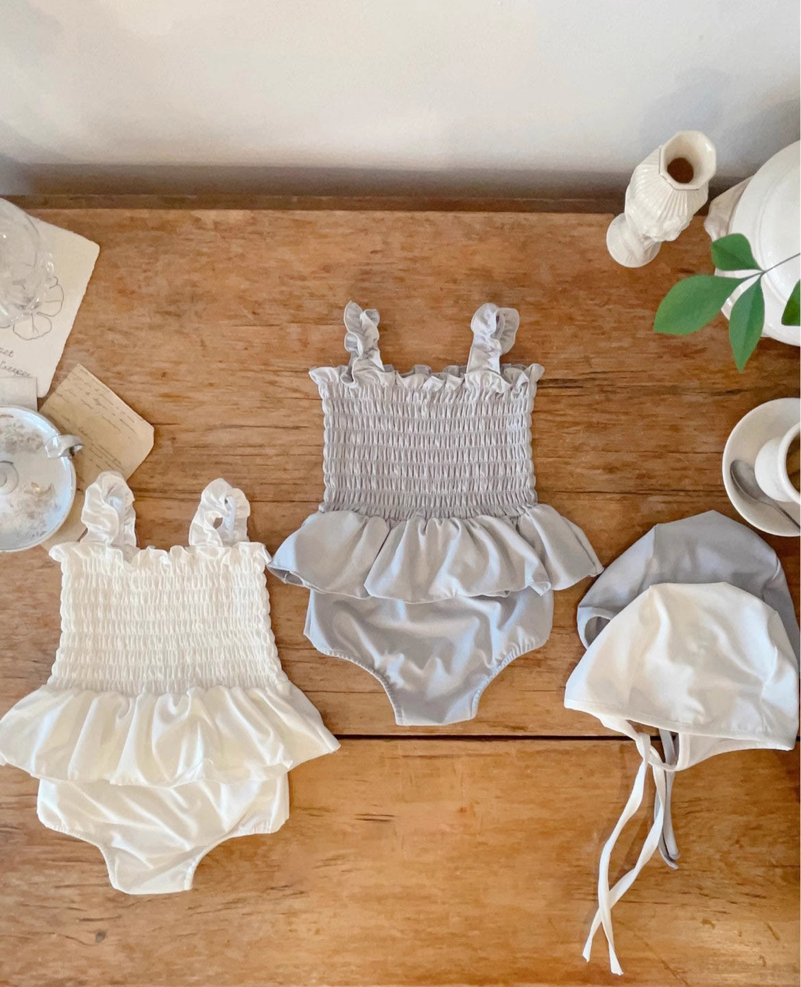 Baby Tank Tops Pure Color Bikini Swimsuit Split