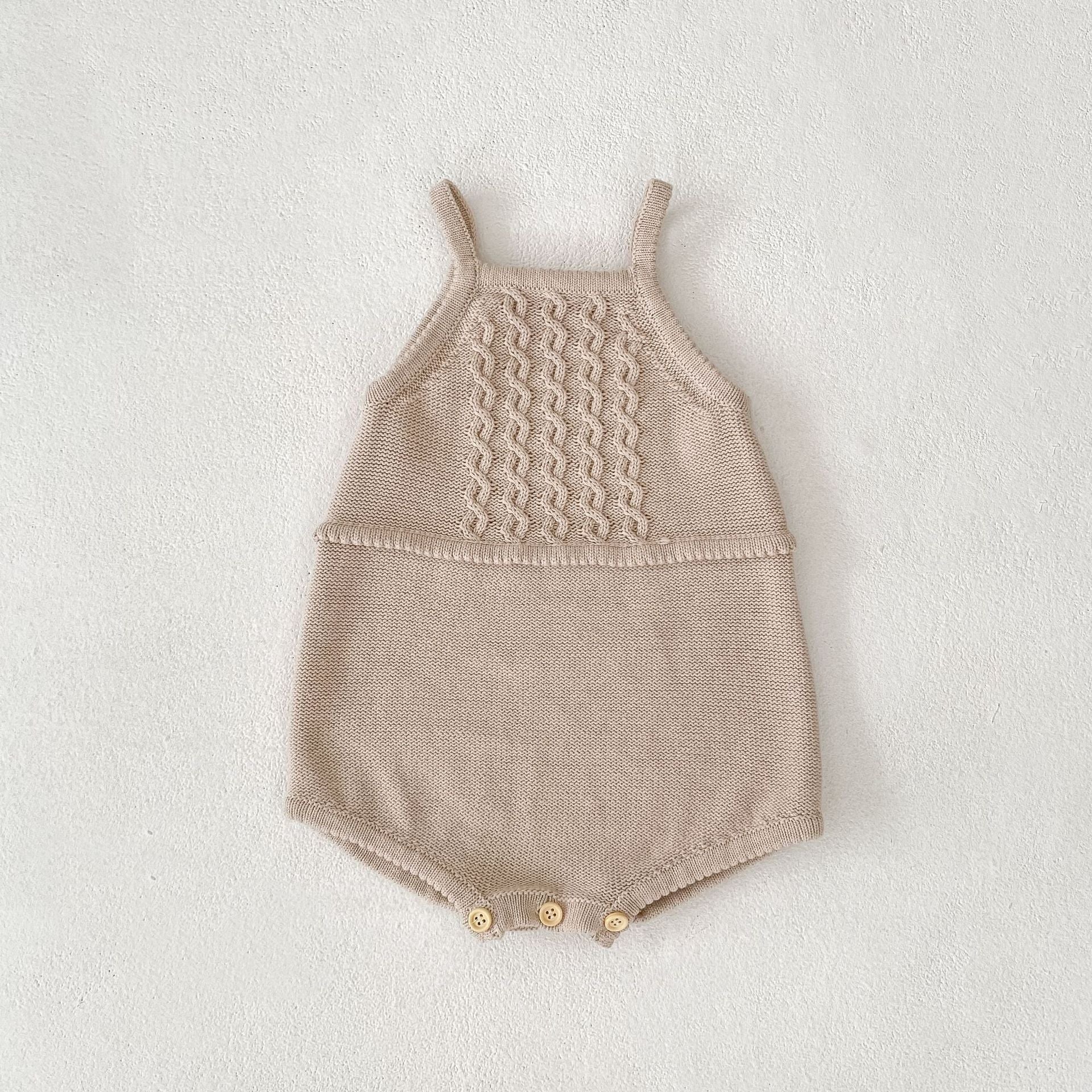 Children's Sling Twist Knitted Jumpsuit
