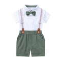 Boys Gentleman Bow Tie Backstrap Shorts Set