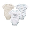 Baby onesies three-piece suit new cotton short-sleeved sweater baby clothes clothes