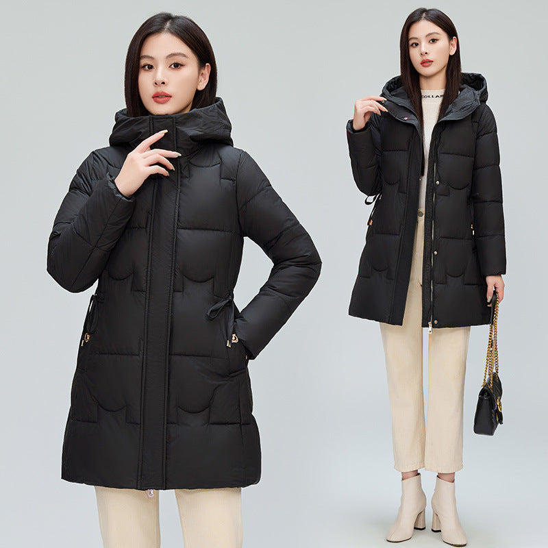 Mid-length Cotton Clothing Slimming Thickened Windproof And Warm