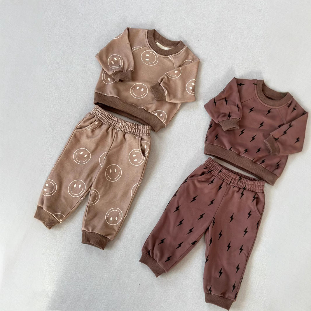 Nordic Style Children's Sweatshirt Suit Printing