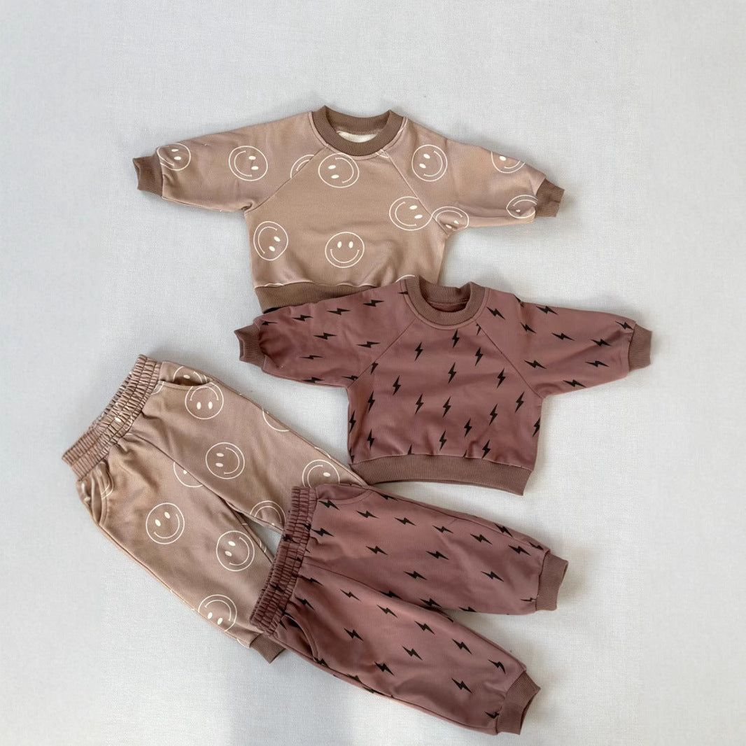 Nordic Style Children's Sweatshirt Suit Printing