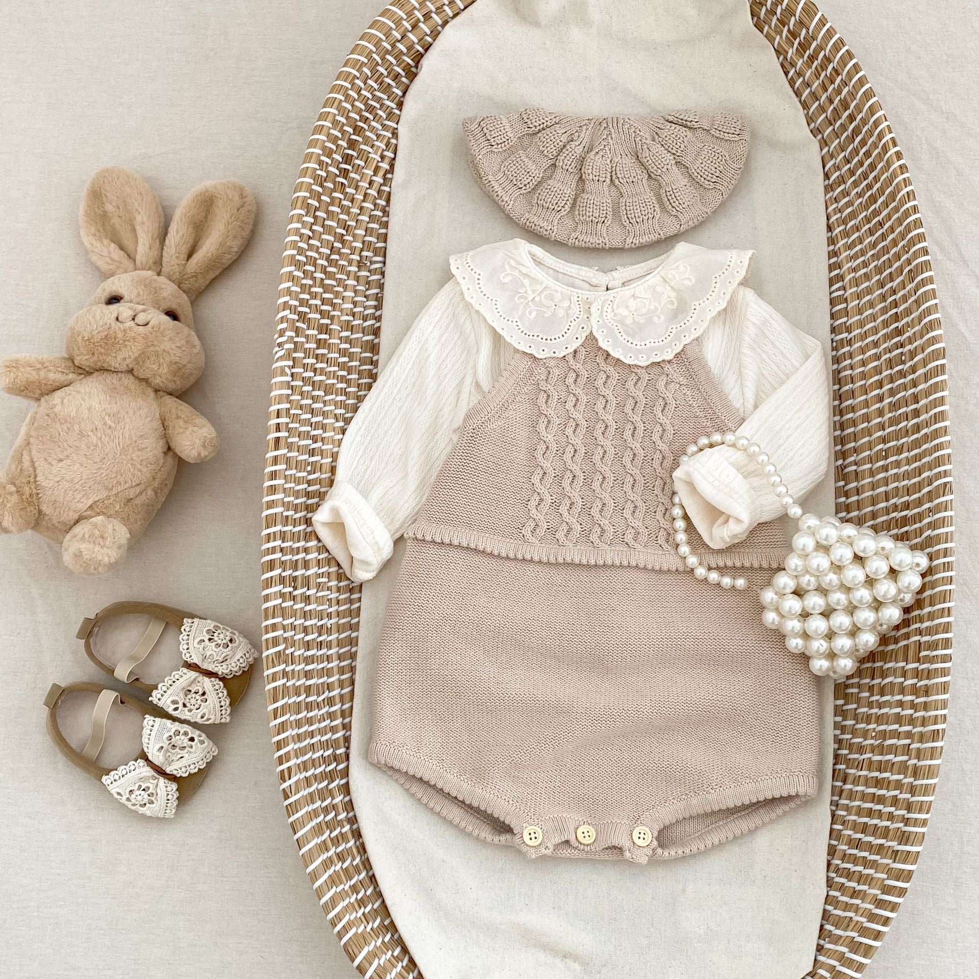 Children's Sling Twist Knitted Jumpsuit