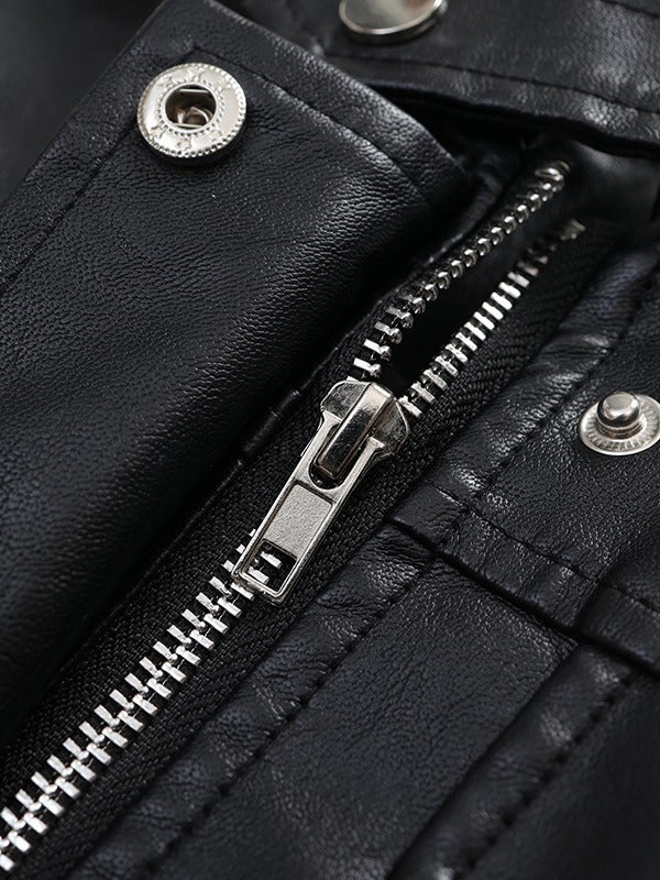 Short Stand Collar Jacket Top Motorcycle Clothing