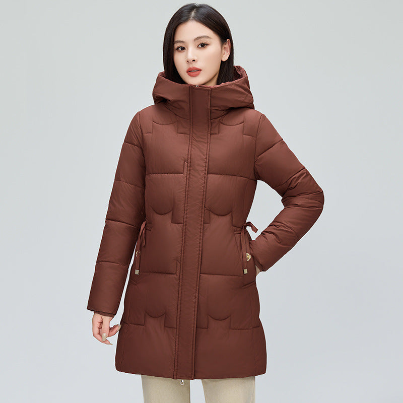 Mid-length Cotton Clothing Slimming Thickened Windproof And Warm