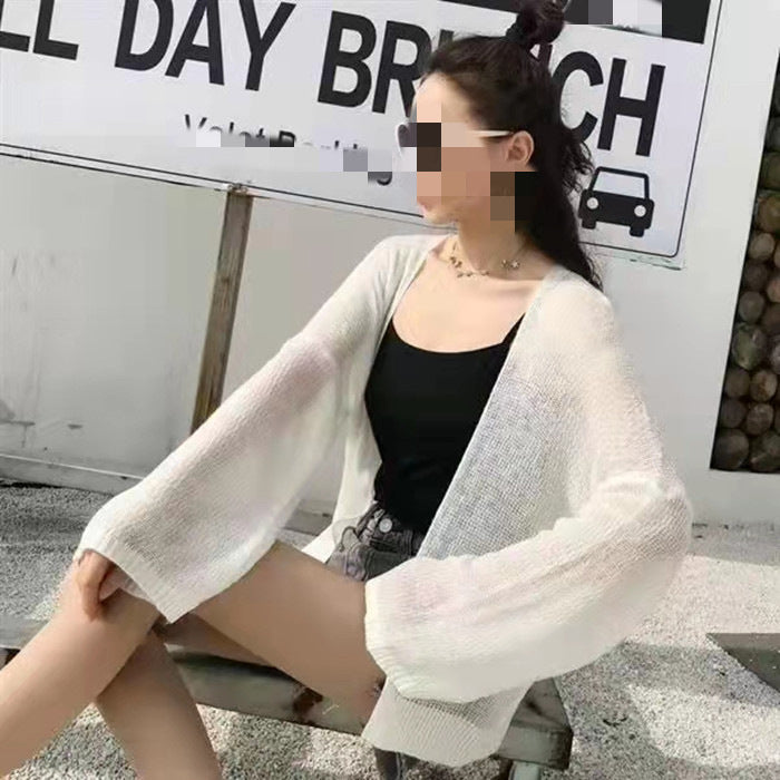 Slim Sun-proof Clothing Short Coat Knitted Cardigan