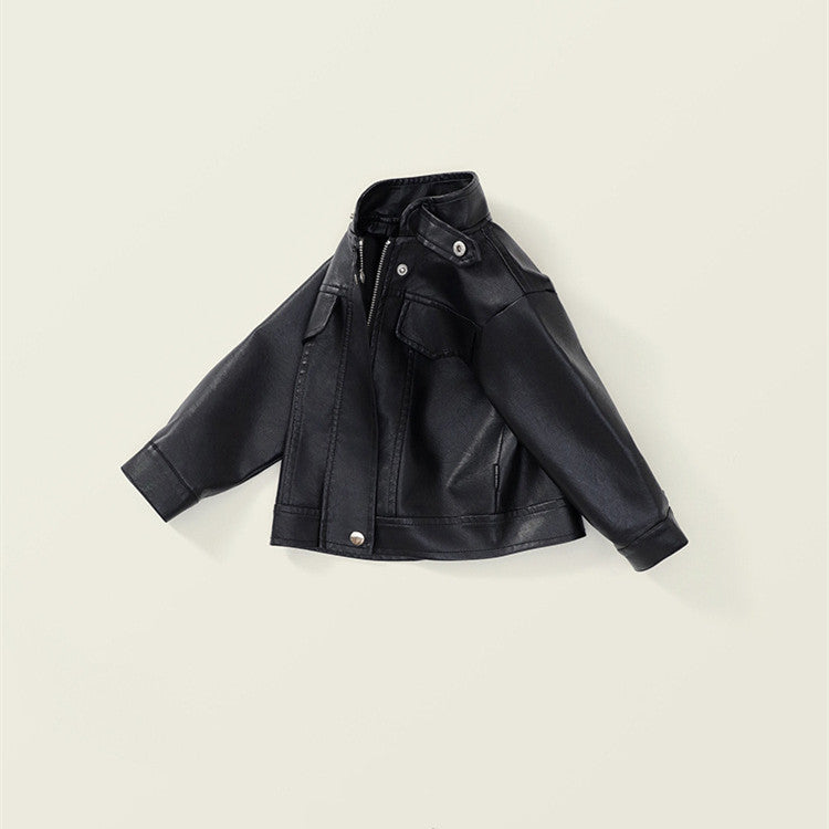 Short Stand Collar Jacket Top Motorcycle Clothing