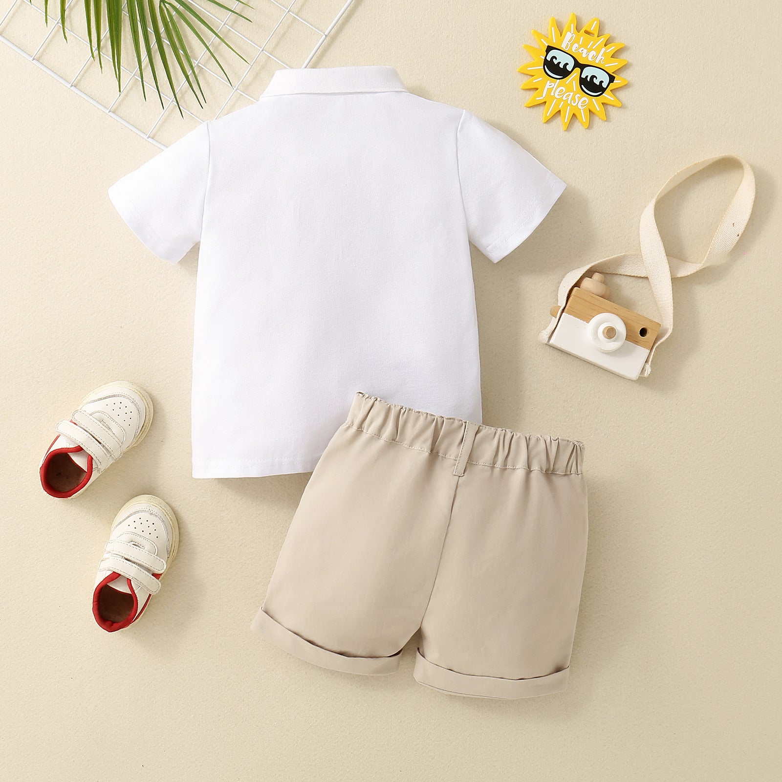 Boys' Polo Shirt Zipper Bar-tack Suit