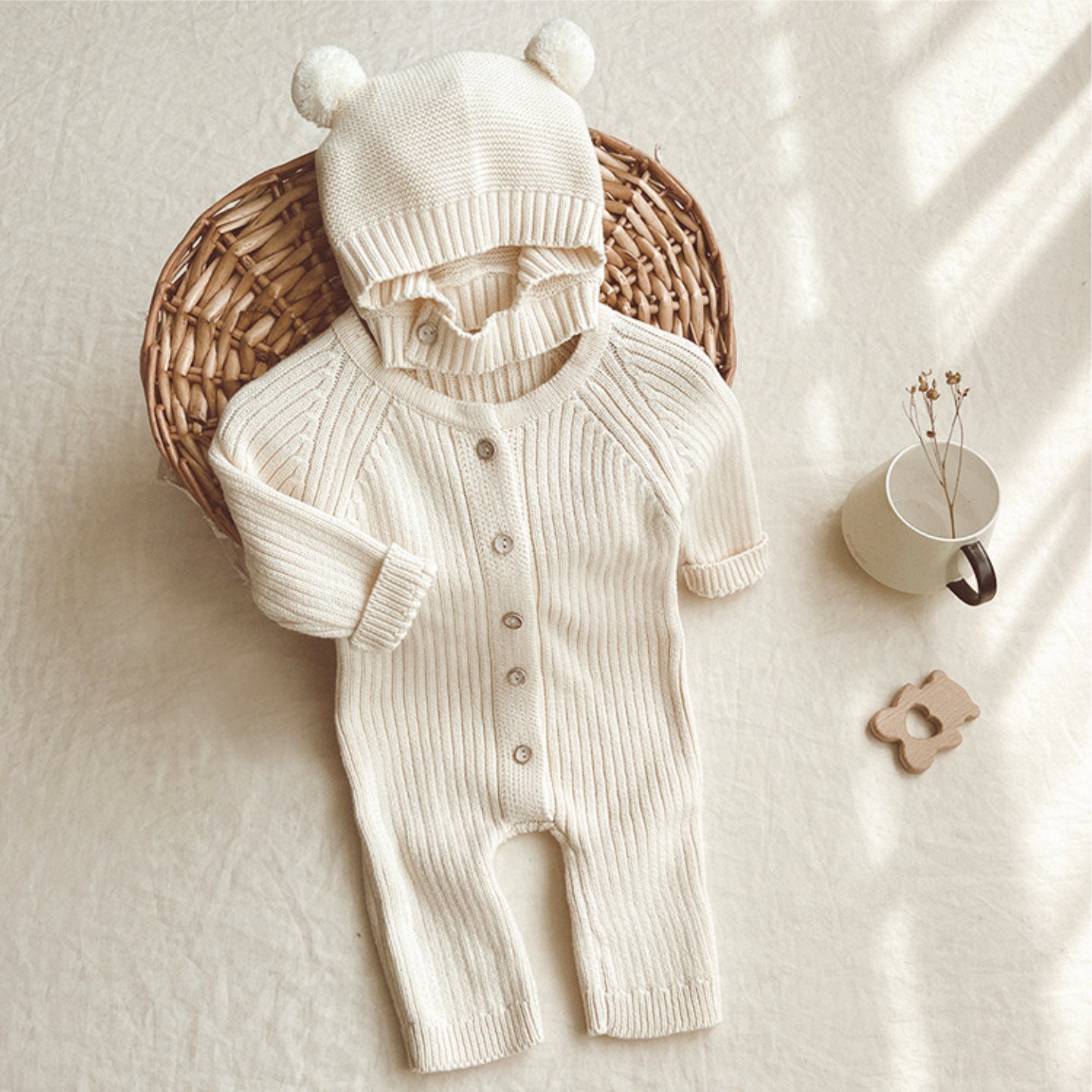 Children's Fart Clothes Romper With Bear Hat