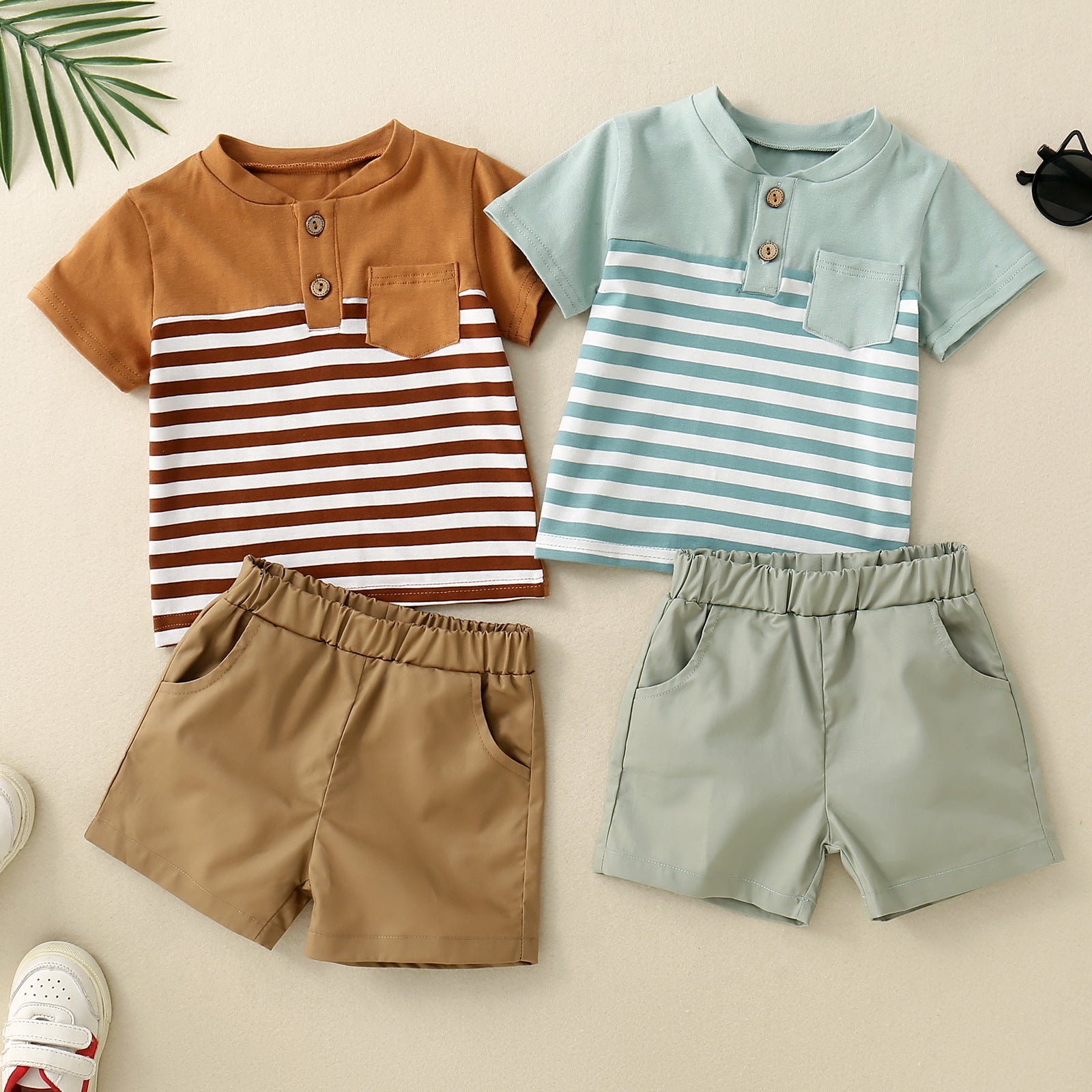 Infant Children Dried Slice Stitching Open Collar Suit