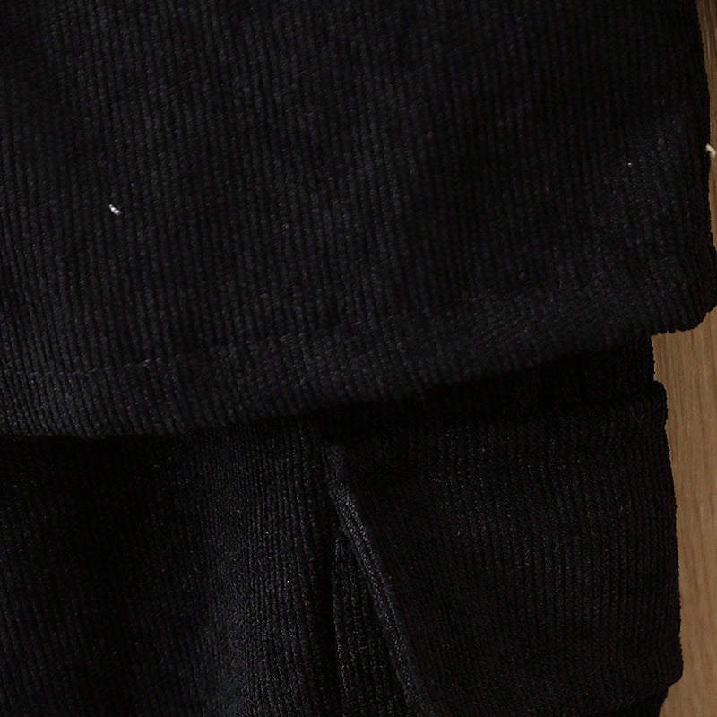 Long Sleeve Solid Color Coat Trousers Suit