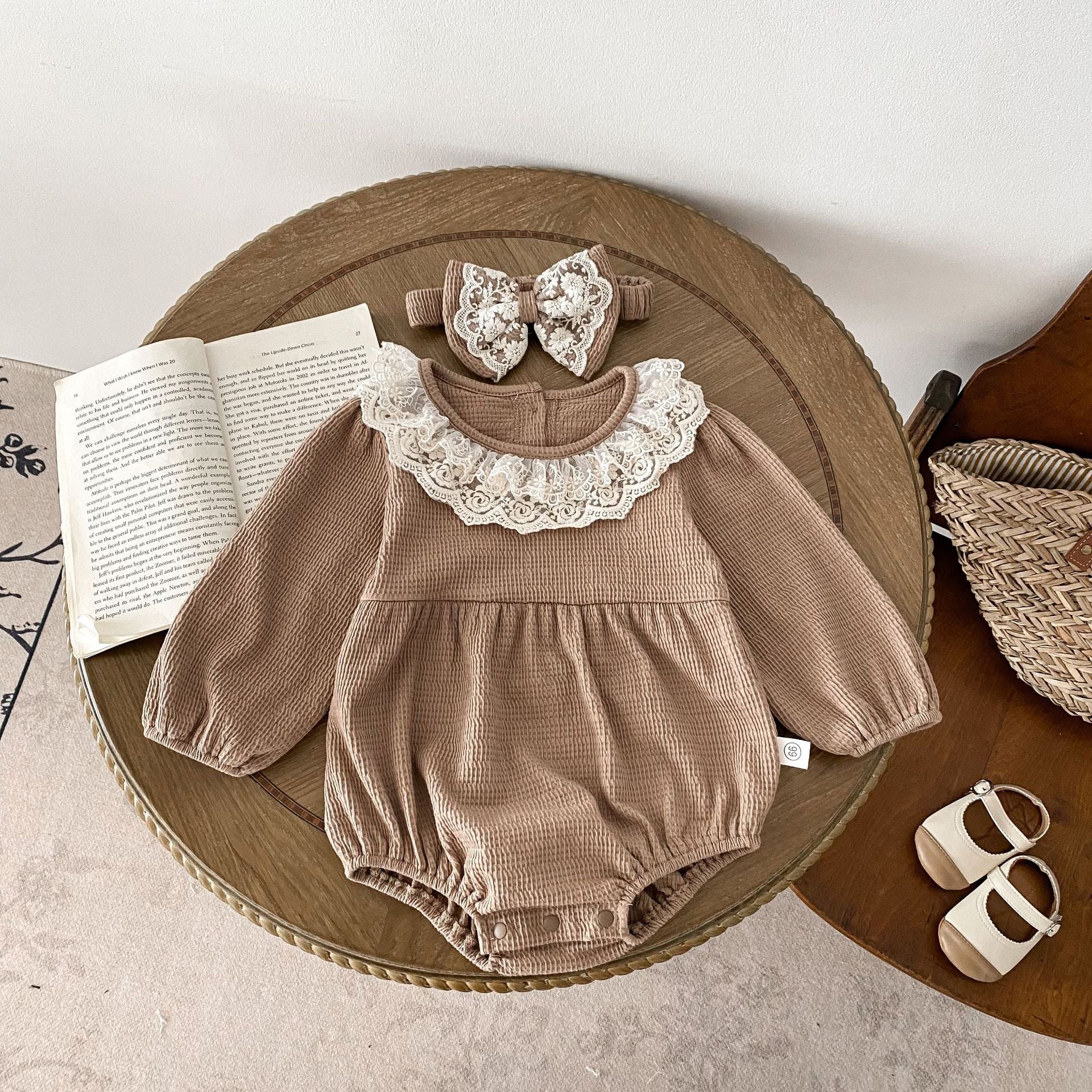Newborn Waffle Grace Collar Jumpsuit