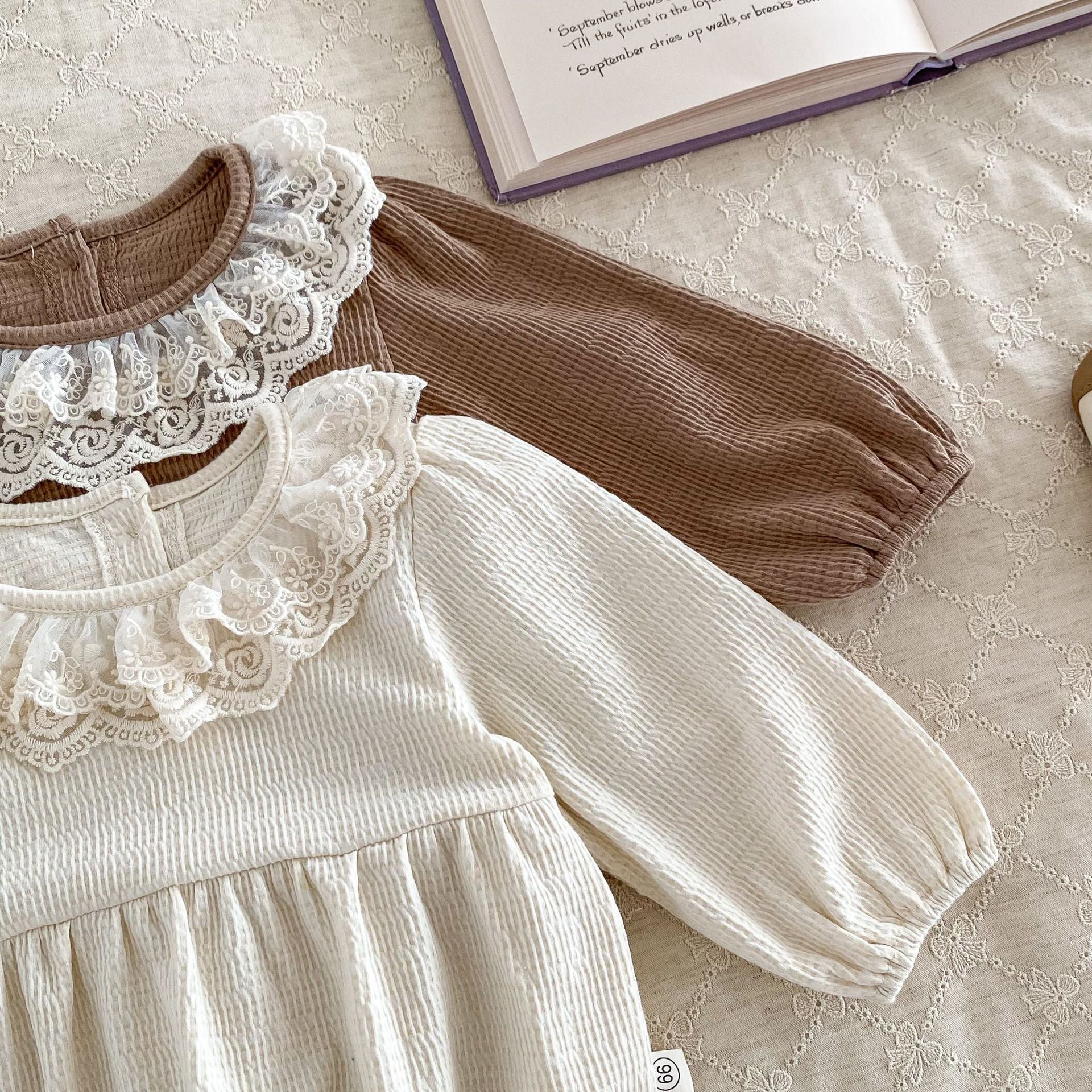 Newborn Waffle Grace Collar Jumpsuit