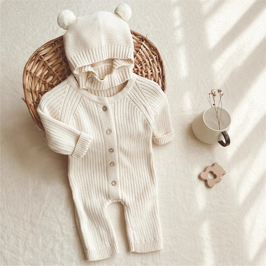 Children's Fart Clothes Romper With Bear Hat