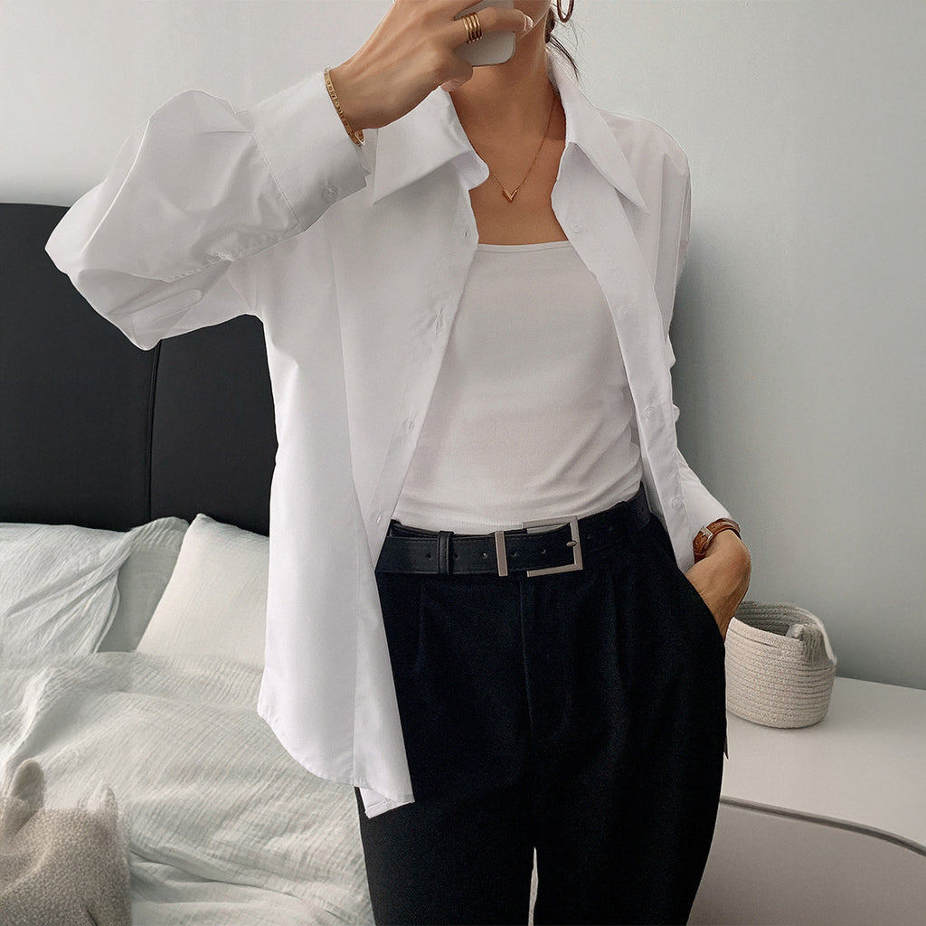 Casual Long Sleeve Button Top Shirt Women's Clothing