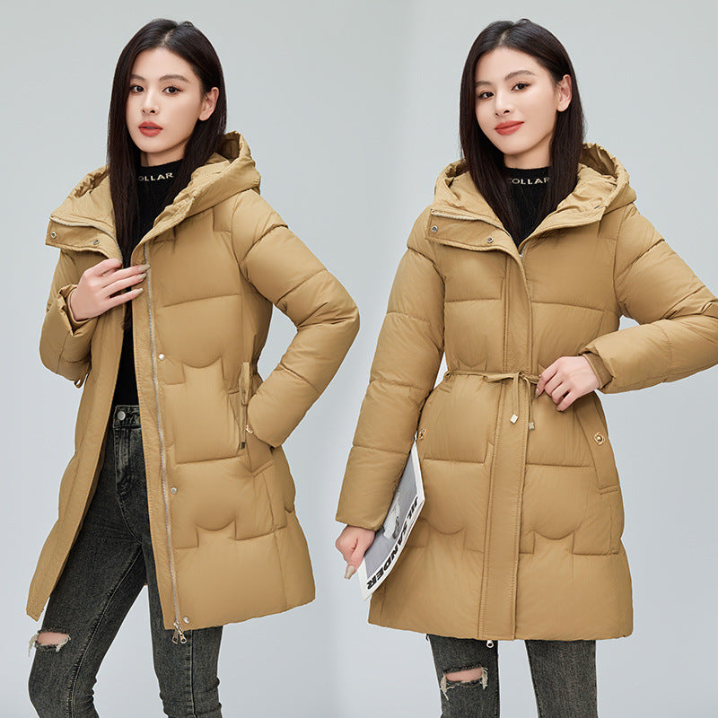 Mid-length Cotton Clothing Slimming Thickened Windproof And Warm