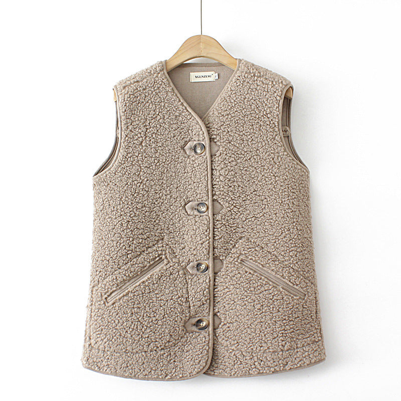 Lambswool Vest Plus Size Women's Clothing Composite Suede Nap