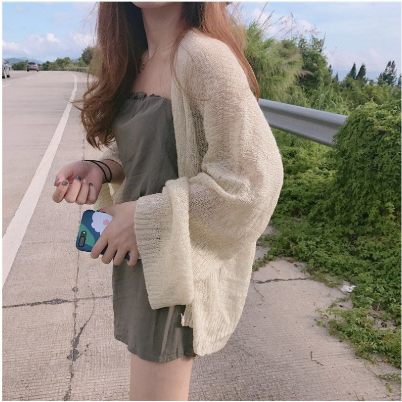 Slim Sun-proof Clothing Short Coat Knitted Cardigan
