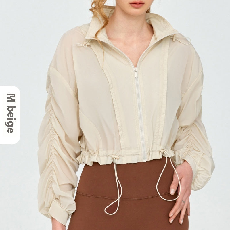 Short Summer Drawstring Ice Silk Sun Protection Clothing