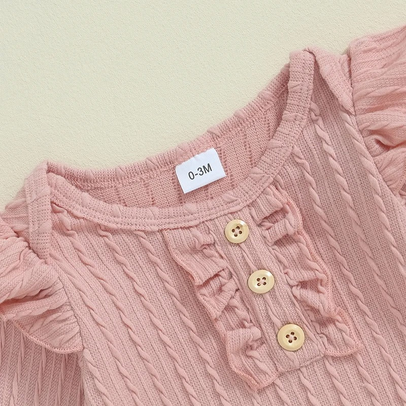 Baby Girl Child Flying Sleeve Spring And Autumn Cute Two-piece Suit