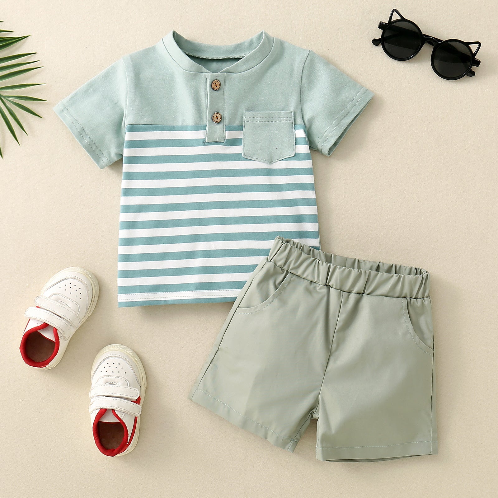 Infant Children Dried Slice Stitching Open Collar Suit