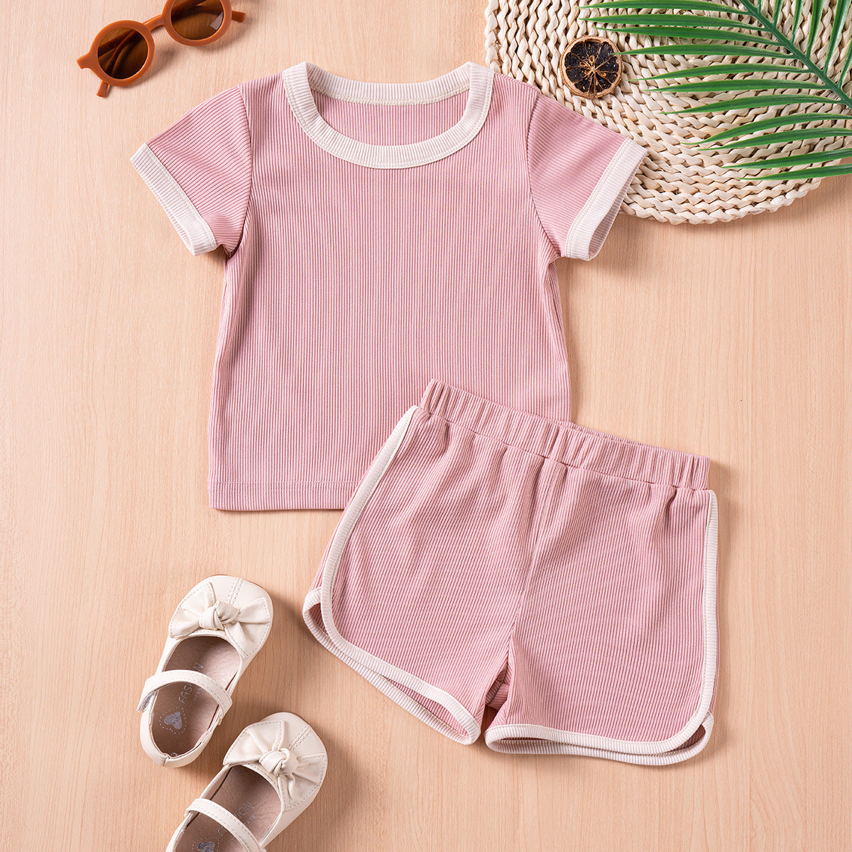 Children's Clothing Fashion Color Contrast Two-piece Set