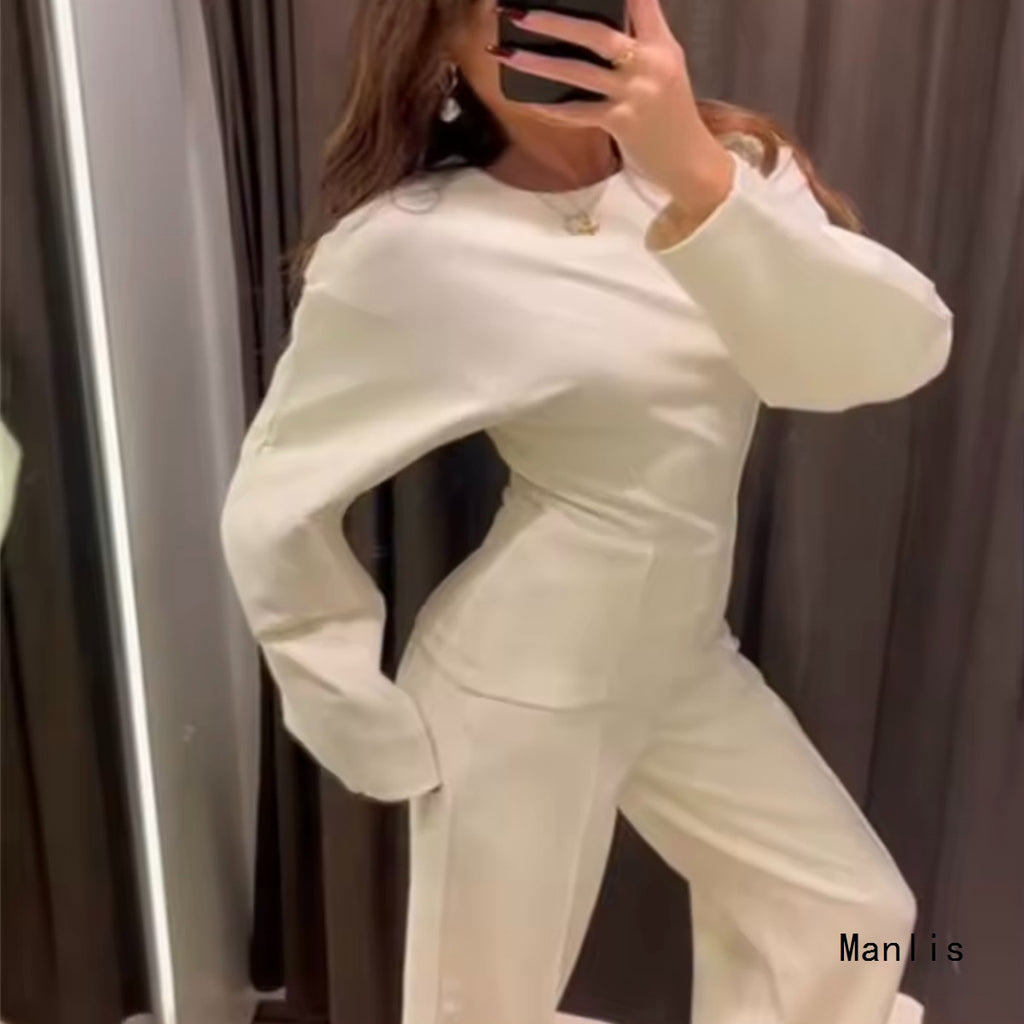 Clothing Double-sided Cloth Round Neck Top Casual Pants