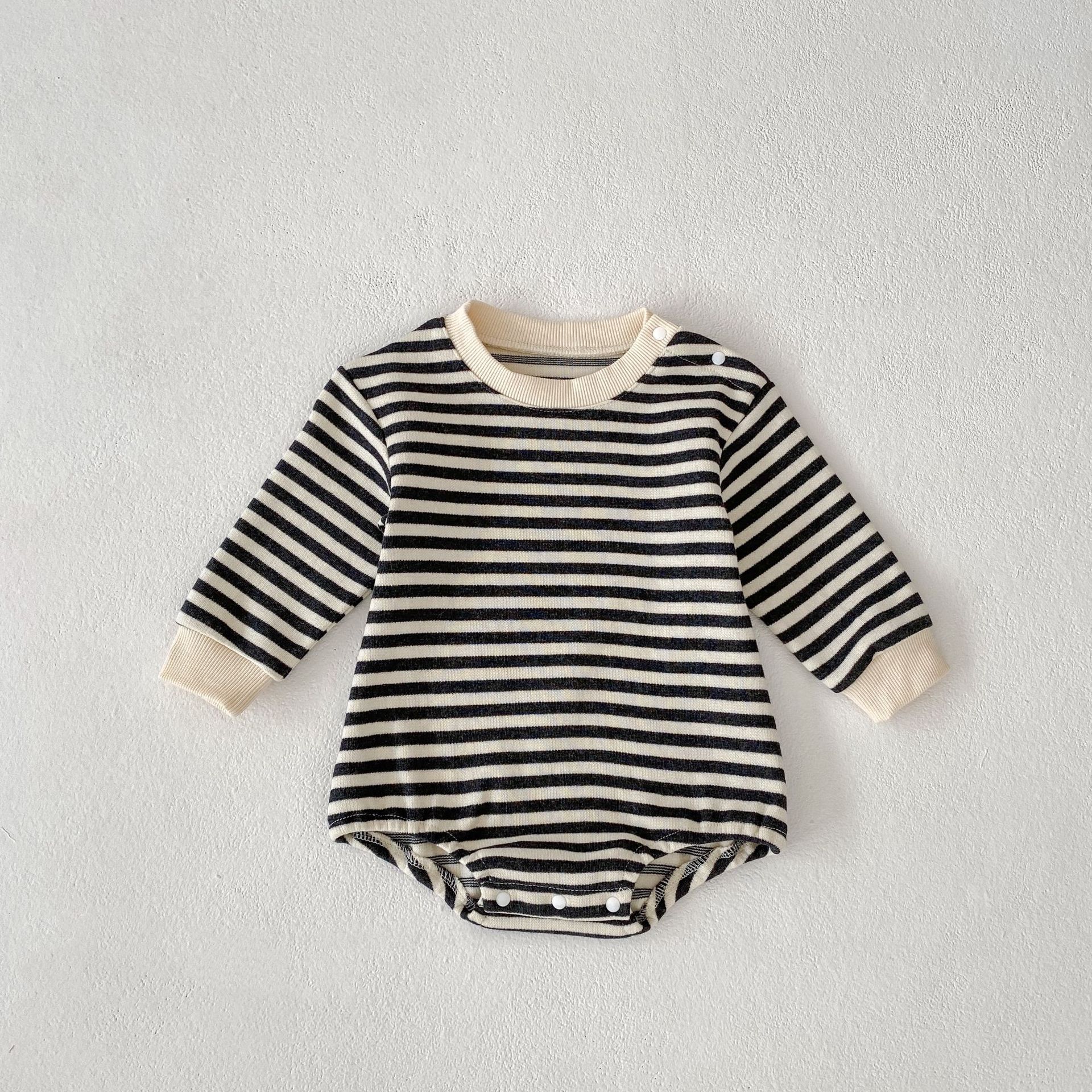 Children's Striped Denim Jumpsuit Two-piece Set
