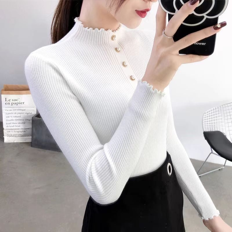 Half Turtleneck Pullover Sweaters Women's Clothing Slim Fit