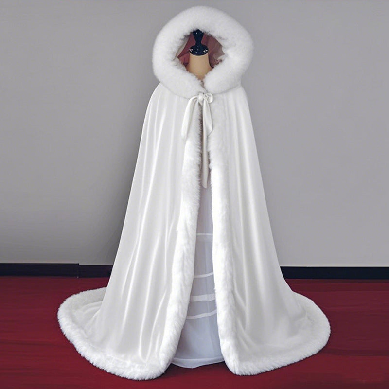 Retro Han Chinese Clothing High-grade Long Wool Cloak