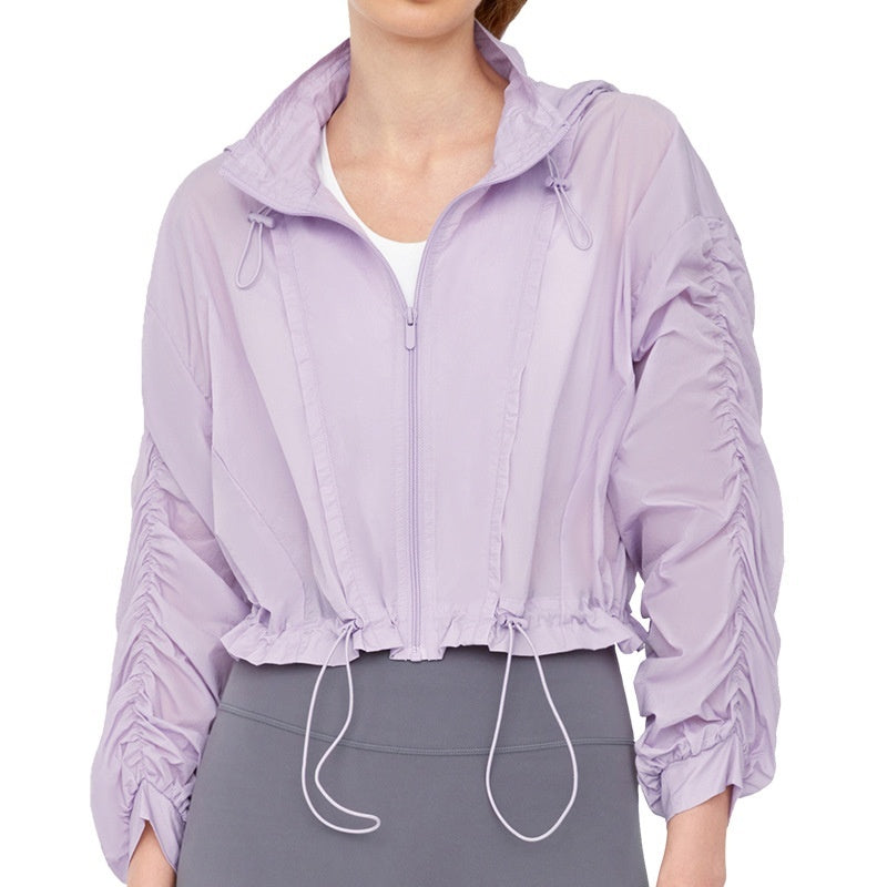 Short Summer Drawstring Ice Silk Sun Protection Clothing