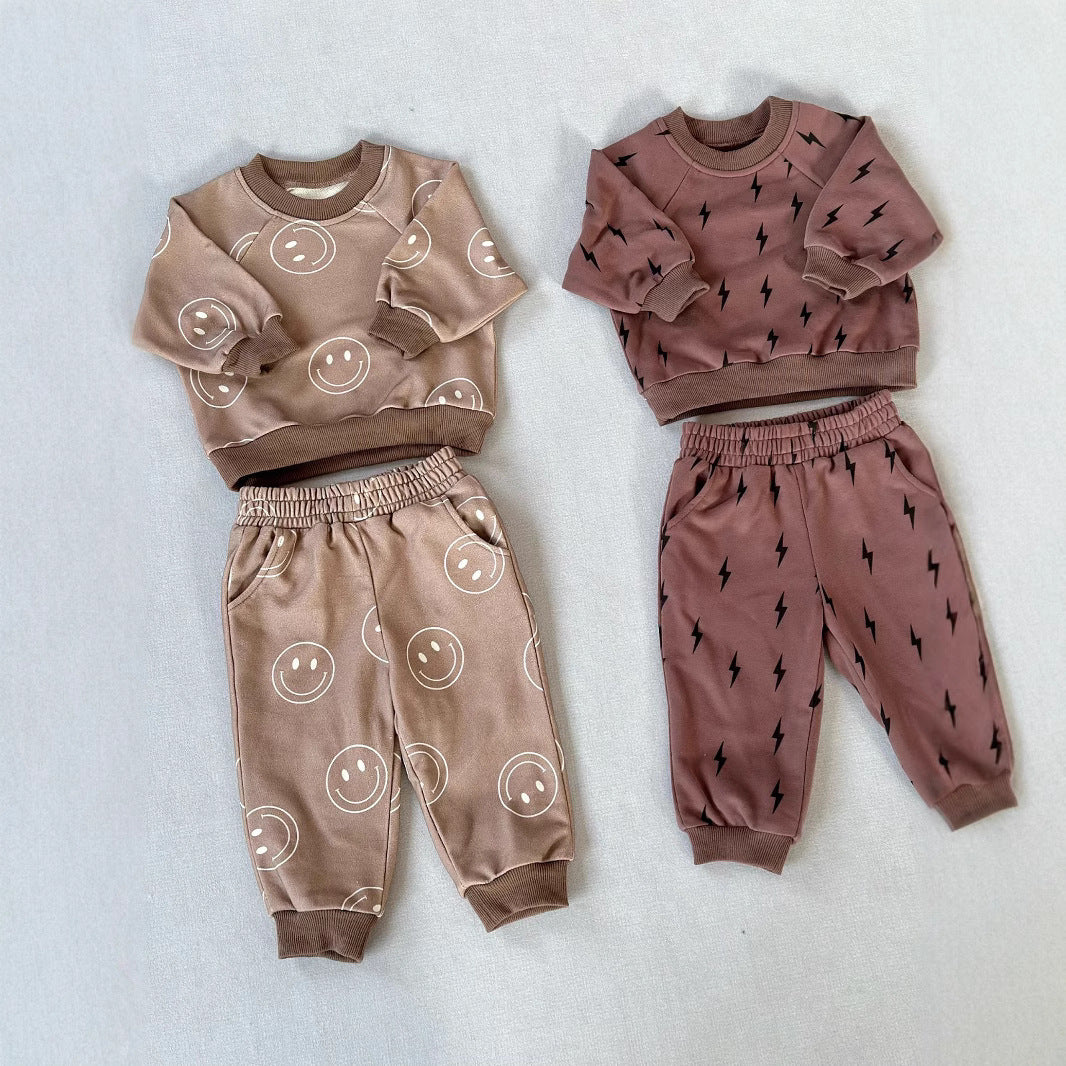 Nordic Style Children's Sweatshirt Suit Printing