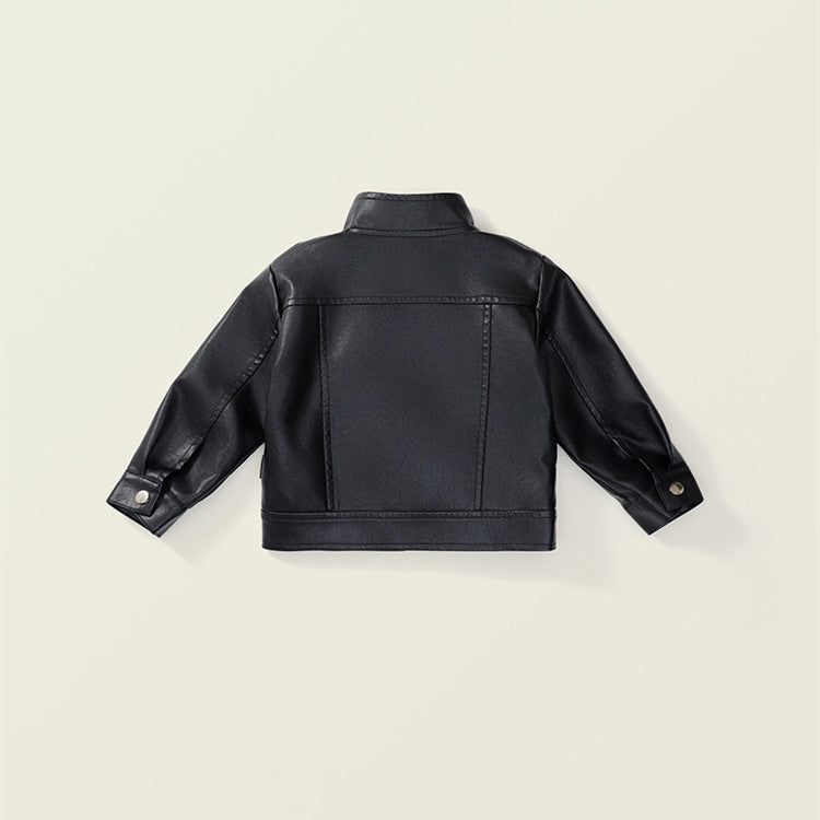 Short Stand Collar Jacket Top Motorcycle Clothing