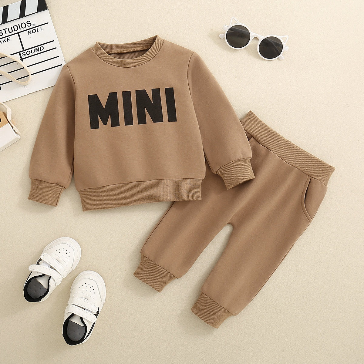 Cross-border Infant Neutral Men And Women Three-color Long Sleeve Embroidered Long-sleeve Suit