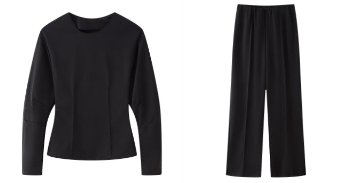 Clothing Double-sided Cloth Round Neck Top Casual Pants