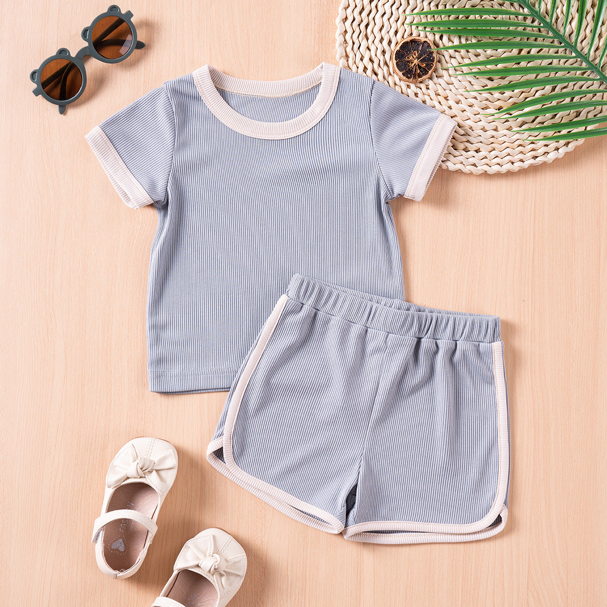 Children's Clothing Fashion Color Contrast Two-piece Set