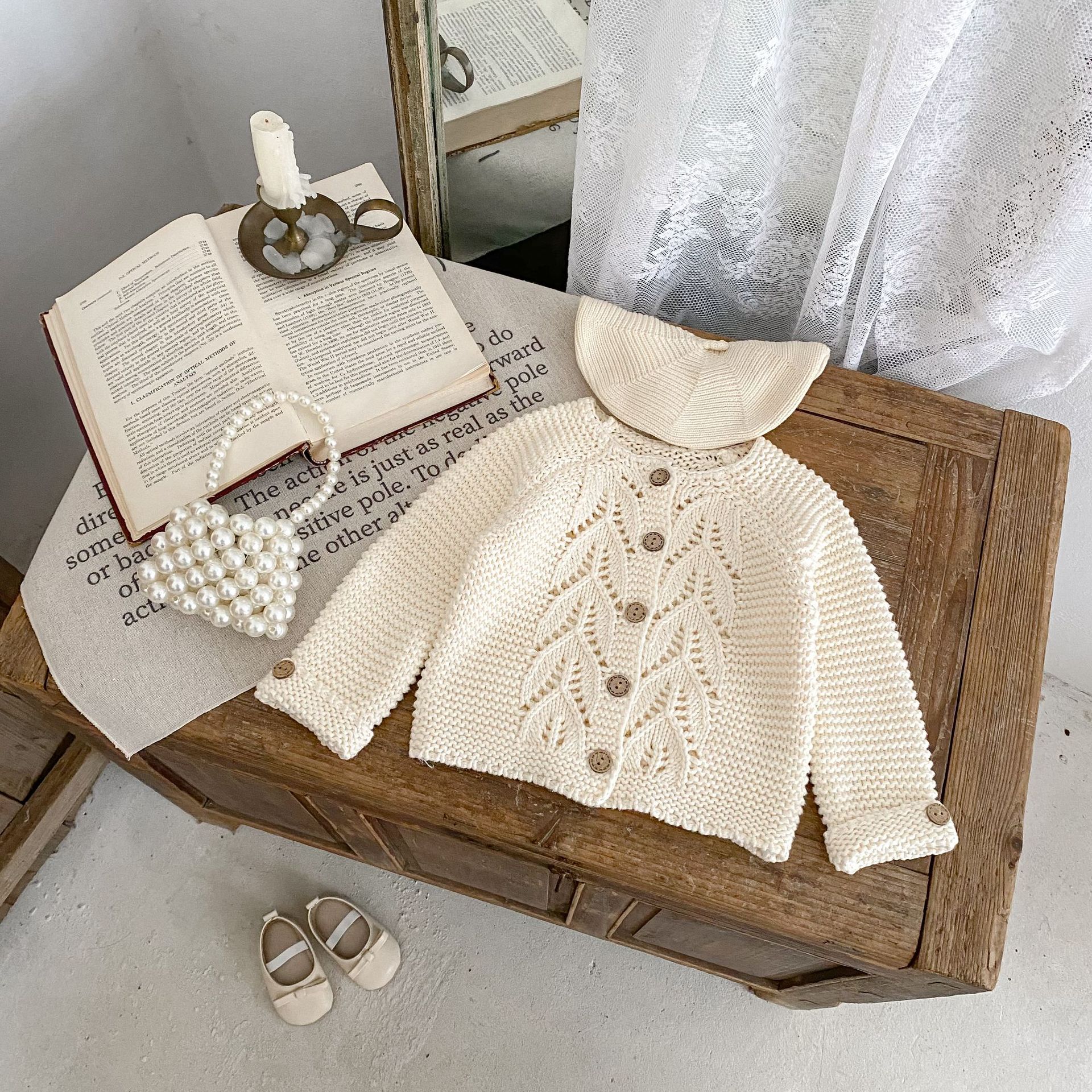 Thick Needle All-match Cotton Collarless Sweater Coat