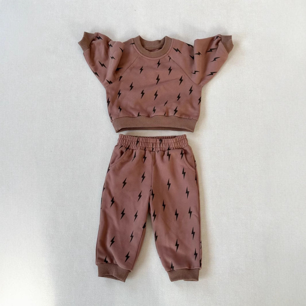Nordic Style Children's Sweatshirt Suit Printing