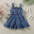 Cross-border Infant Baby Girl Children's Clothing Strap Denim Dress