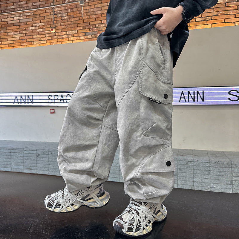 Boys Spring Clothing New Cargo Pants Trendy Handsome