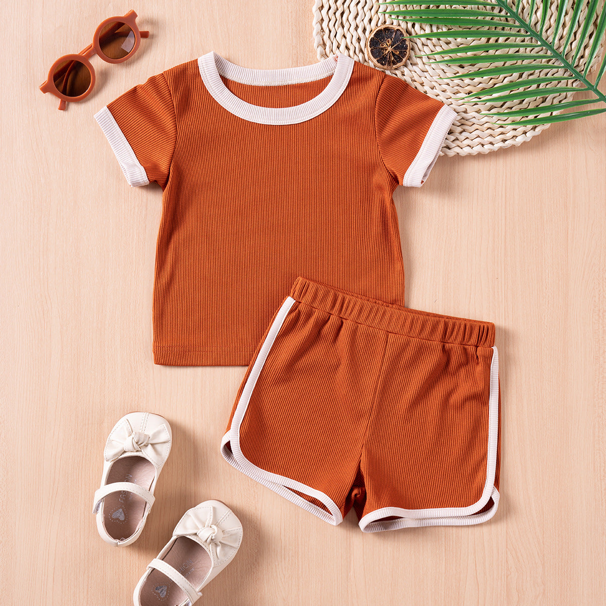 Children's Clothing Fashion Color Contrast Two-piece Set