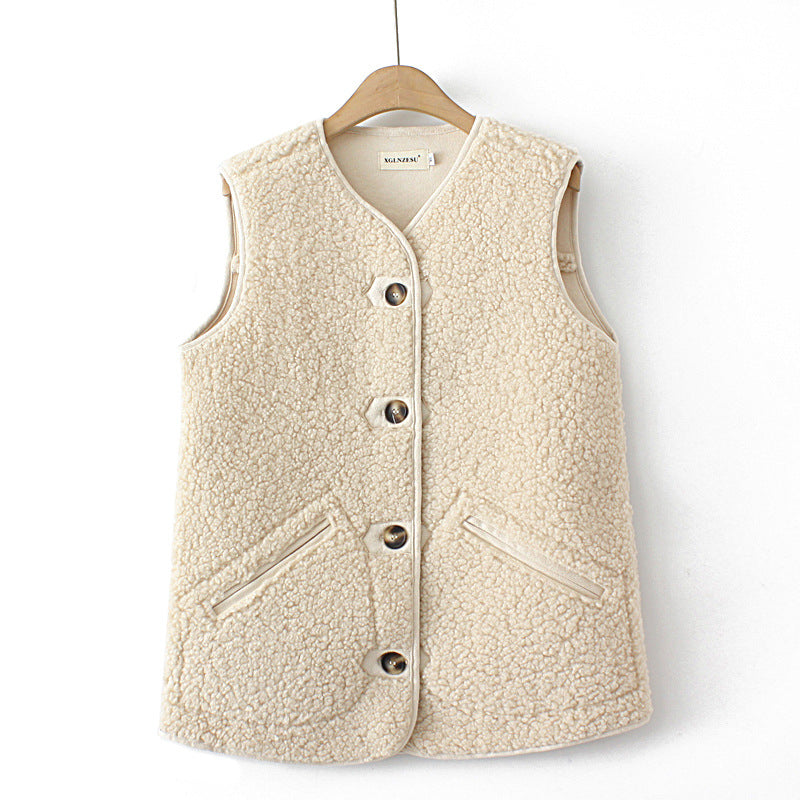 Lambswool Vest Plus Size Women's Clothing Composite Suede Nap