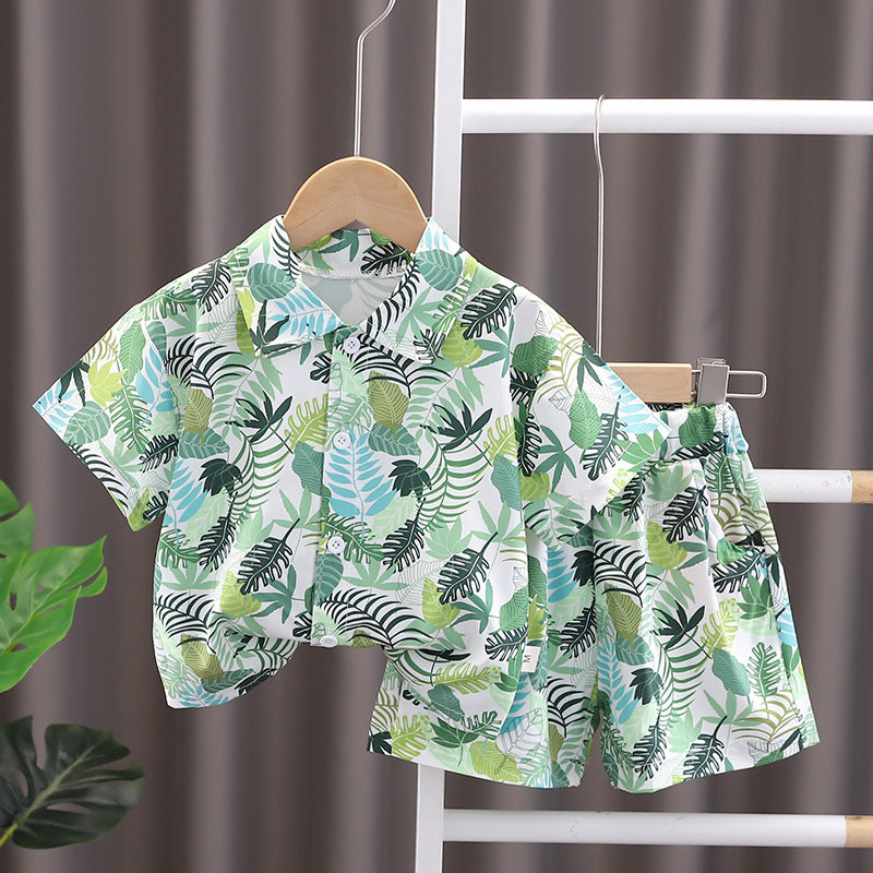 Boys' Summer Short Sleeve Shirt Shorts Suit