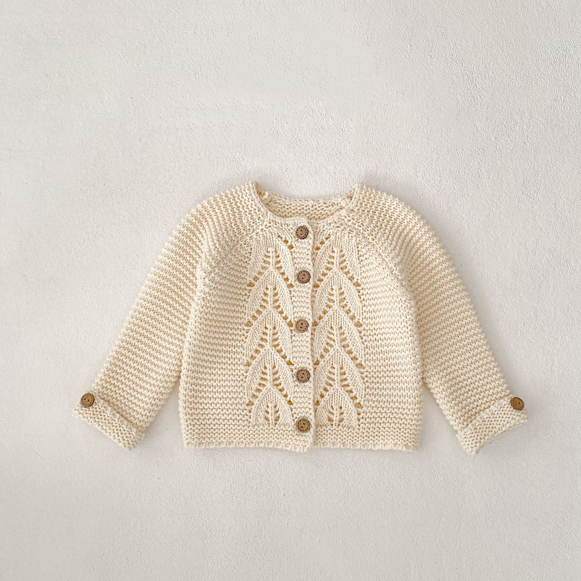 Thick Needle All-match Cotton Collarless Sweater Coat