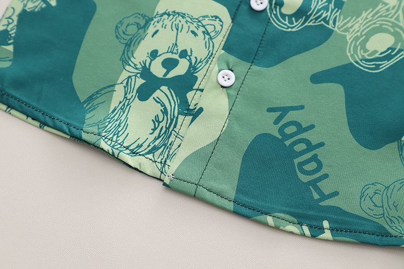 Boys' Summer Short Sleeve Shirt Shorts Suit